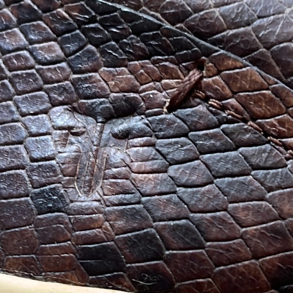 FRYE Solid leather brown/black sneakers with alligator grain size 11 - Picture 4 of 7